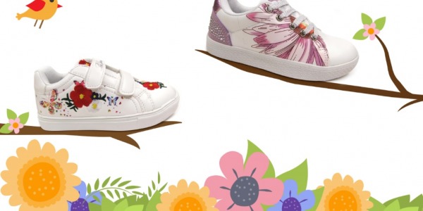 Sneakers a fiori, la primavera ai piedi della tua bambina